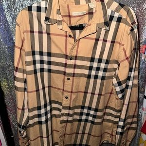- [ ] Burberry Men XL long sleeve plaid shirt Authentic
